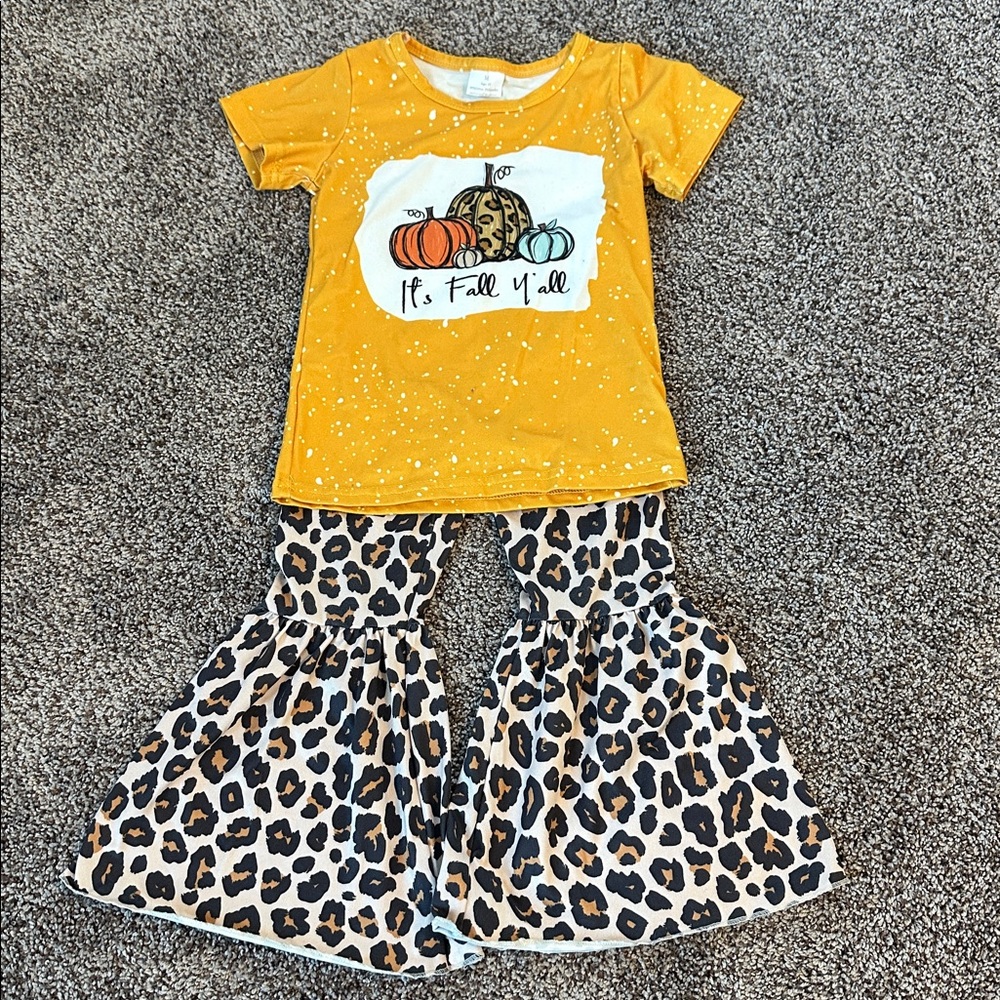 Kids Pumpkin and Leopard Print Set
